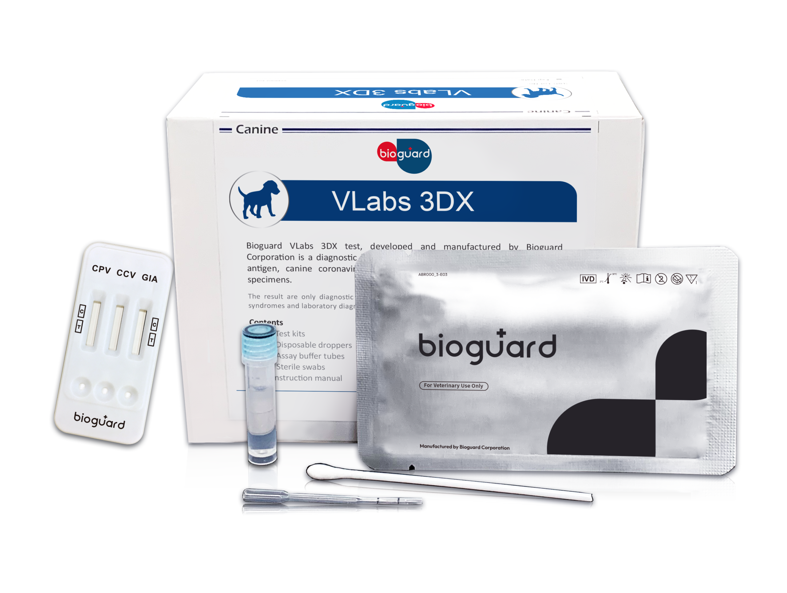 2025-new-logo-C-3DX-0-scaled Тест VLabs 3DX (CPV Ag/CCV Ag/Giardia Ag) Combo Test kit Bioguard - 1 тест - Image 1