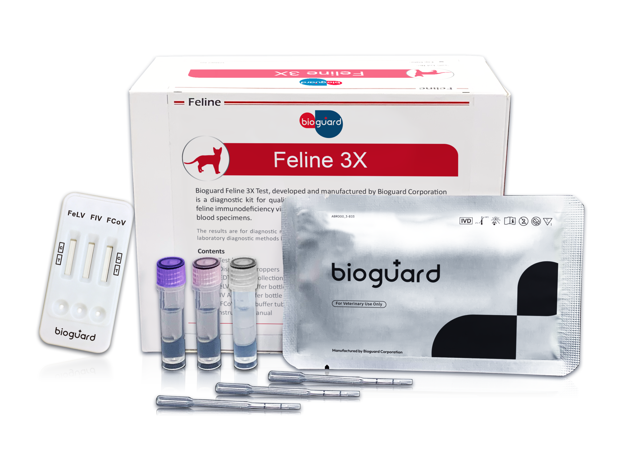 2025-new-logo-F-C165-F3X-scaled Тест Feline 3X (FeLV Ag/FIV Ab/FCoV Ab) Combo Test kit Bioguard - 1 брой - Image 1